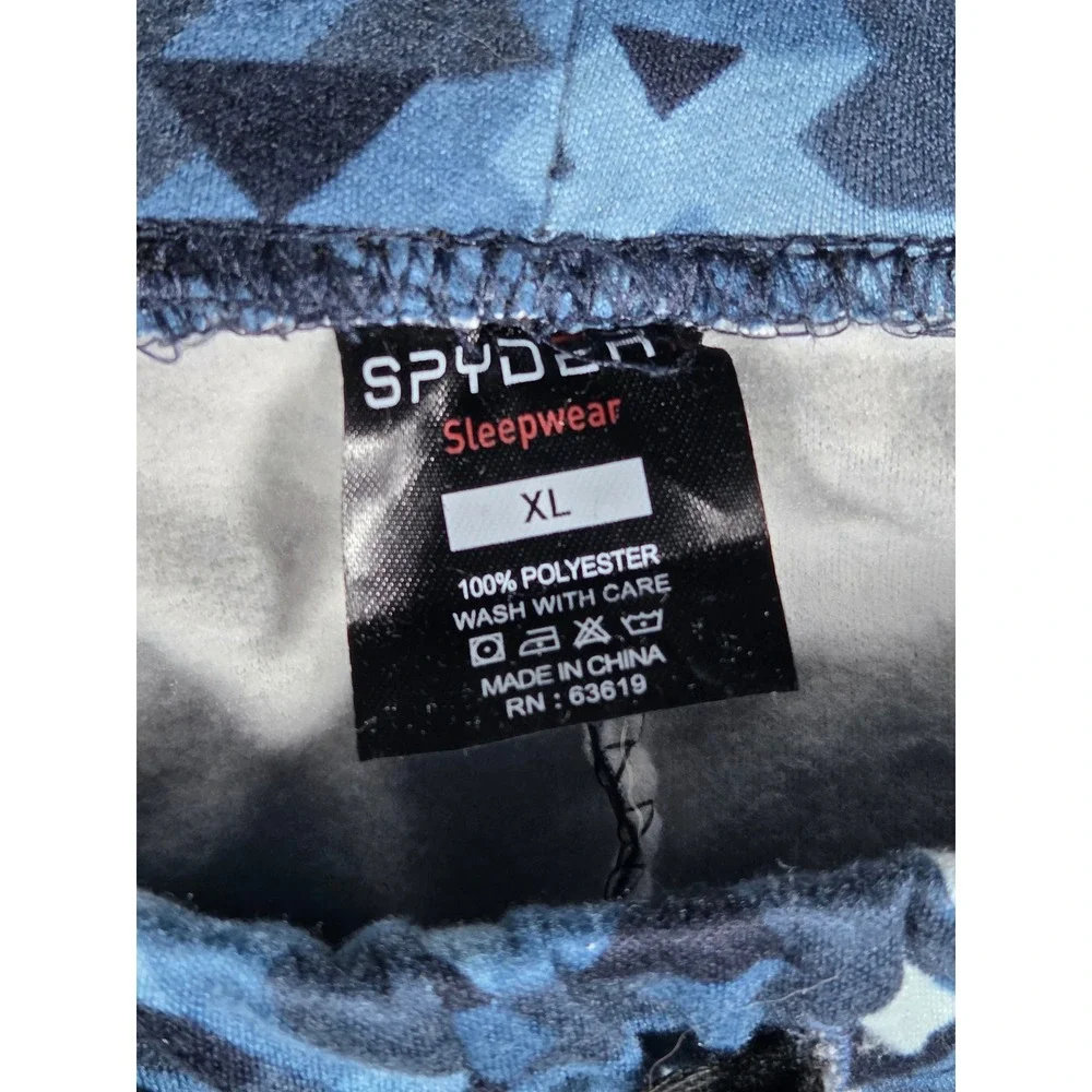 Spyder Pajama Pants XL Blue Geometric Print Mens Sleepwear Lounge Drawstring - Picture 5 of 7